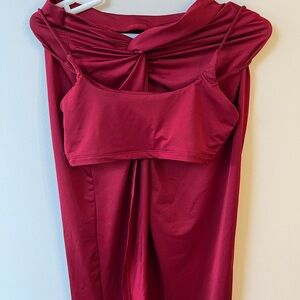 Elegant Red Dress with Twist Detail